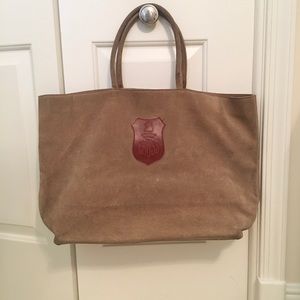 Mark Cross Vintage Large Suede Leather Tote Bag